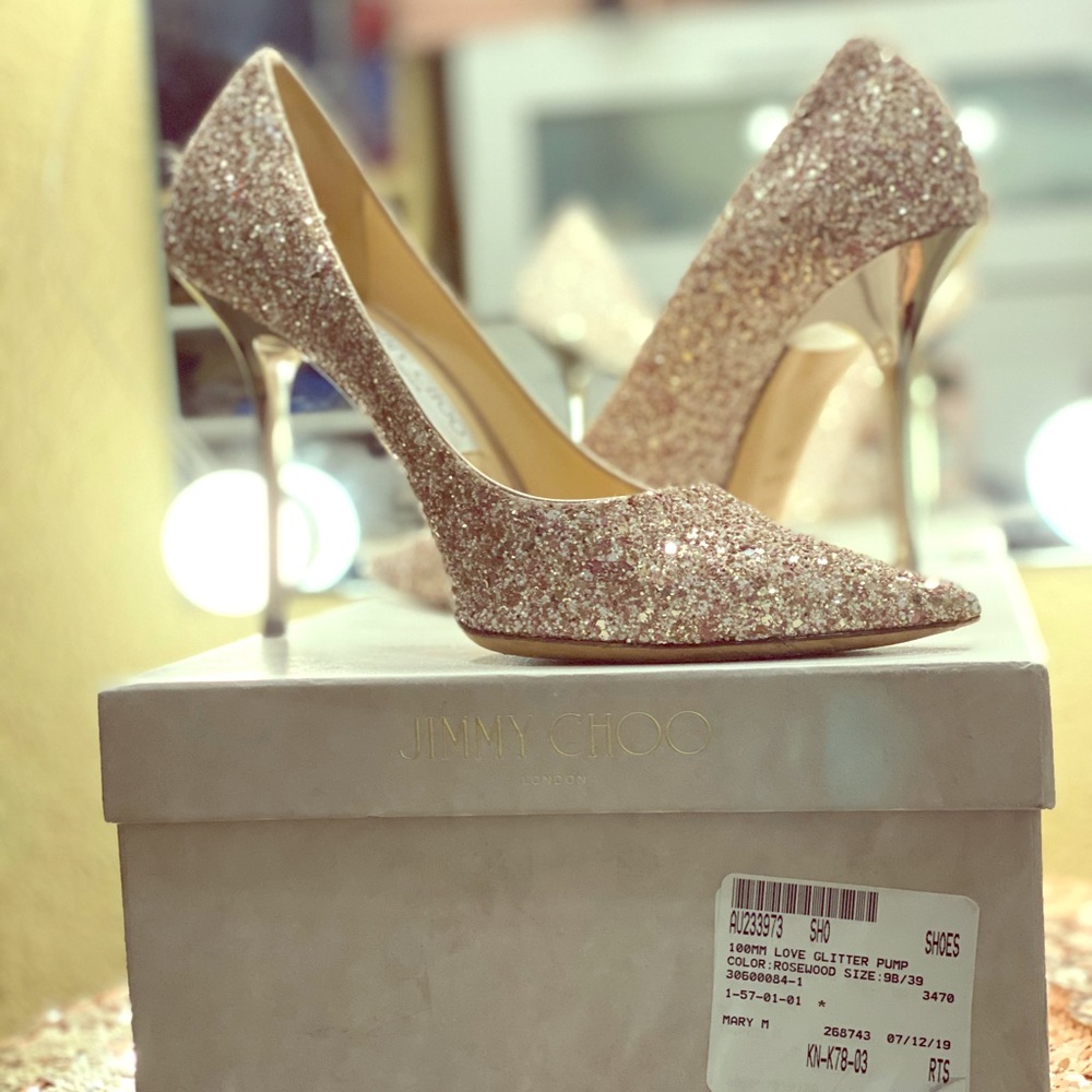 Jimmy choo love glitter pump 100mm SZ39 w/box